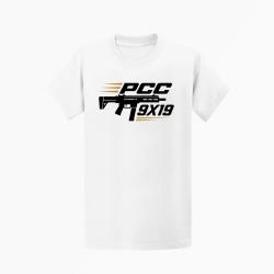 T-shirt Tir Sportif PCC 9&times;19 Blanc / Orange