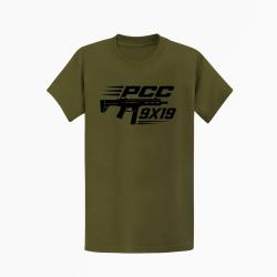 T-shirt Tir Sportif PCC 9&times;19 Kaki / Noir