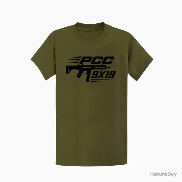 T-shirt Tir Sportif PCC 9�19 Kaki / Noir