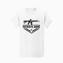T-shirt Tir Sportif Patriote Arme Blanc