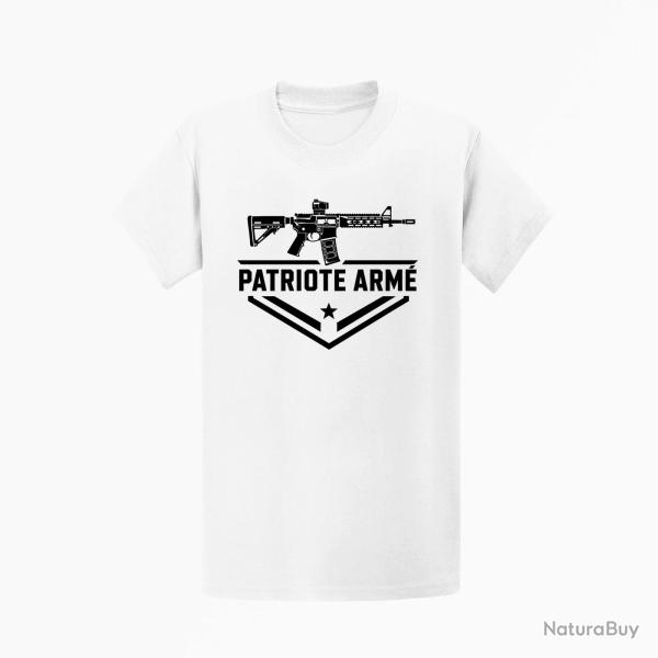 T-shirt Tir Sportif Patriote Arme Blanc