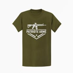 T-shirt Tir Sportif Patriote Arme Kaki / Blanc
