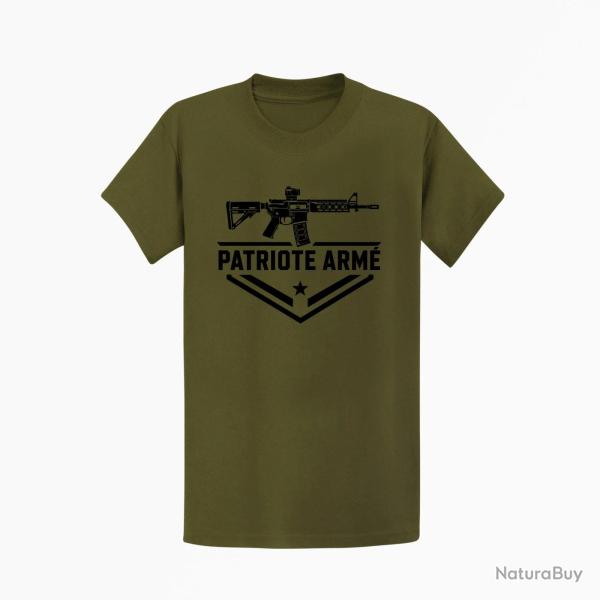 T-shirt Tir Sportif Patriote Arme Kaki / Noir