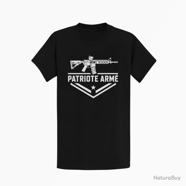 T-shirt Tir Sportif Patriote Arme Noir
