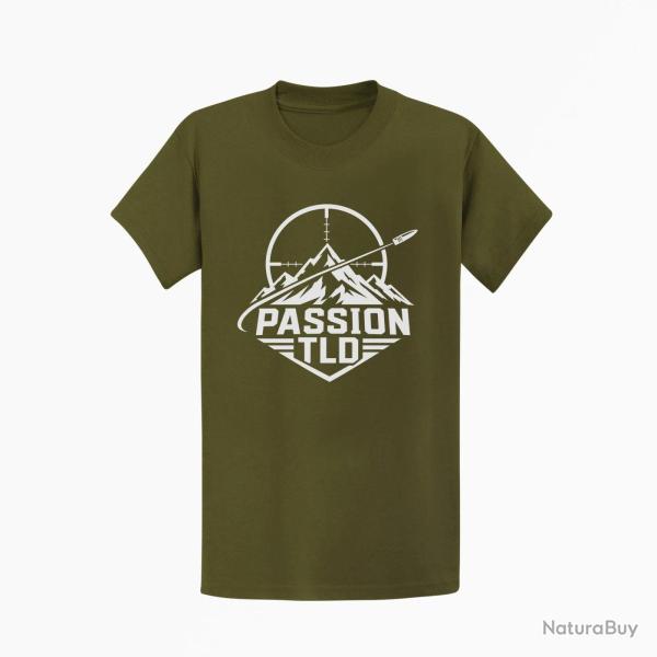 T-shirt Tir Sportif Passion TLD Kaki / Blanc