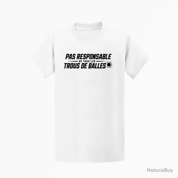 T-shirt Tir Sportif Pas responsable des trous de balles Rouge Blanc
