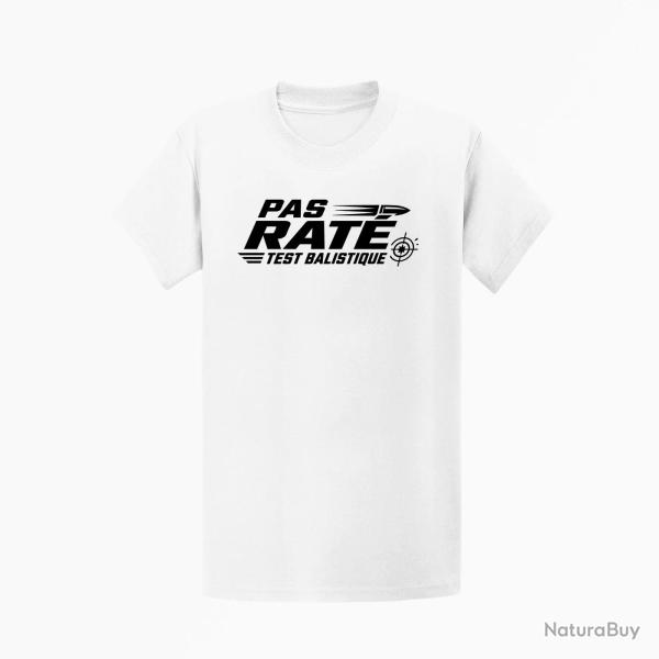 T-shirt Tir Sportif Pas rat� Test balistique Blanc