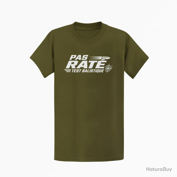 T-shirt Tir Sportif Pas rat� Test balistique Kaki / Blanc