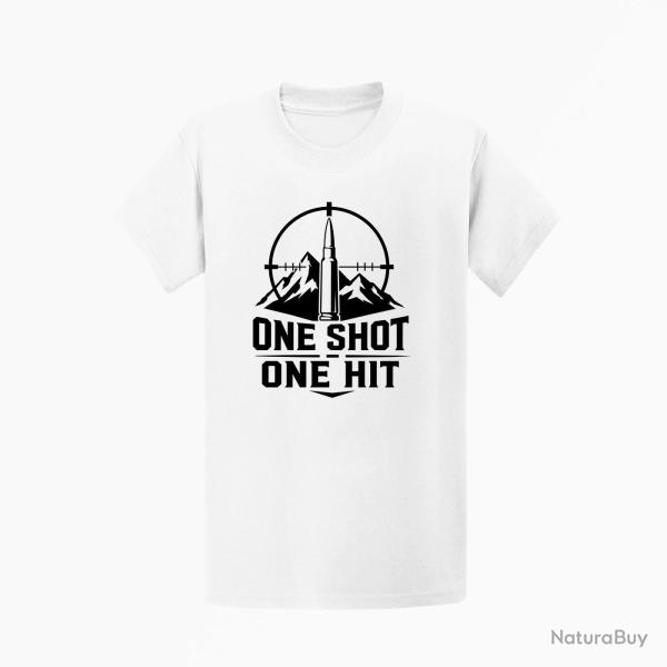 T-shirt Tir Sportif One Shot One Hit Cible montagne Blanc