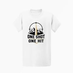 T-shirt Tir Sportif One Shot One Hit Cible montagne Blanc / Orange