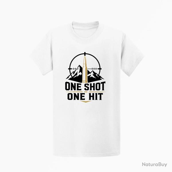 T-shirt Tir Sportif One Shot One Hit Cible montagne Blanc / Orange