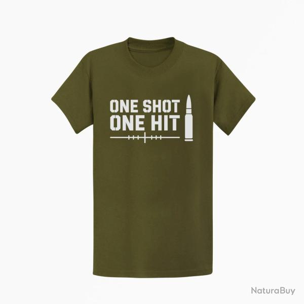 T-shirt Tir Sportif One Shot One Hit Cartouche Kaki / Blanc