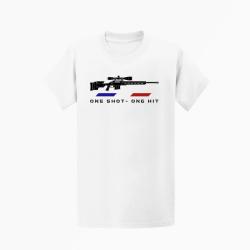 T-shirt Tir Sportif One Shot One Hit Carabine tricolore Blanc / Orange