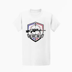 T-shirt Tir Sportif One Shot One Hit Blason carabine Blanc / Orange