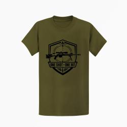 T-shirt Tir Sportif One Shot One Hit Blason carabine Kaki / Noir