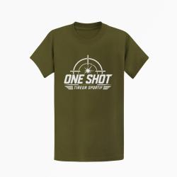 T-shirt Tir Sportif One Shot Tireur sportif Kaki / Blanc