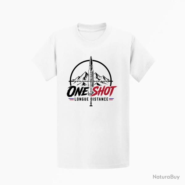 T-shirt Tir Sportif One Shot Blanc / Orange