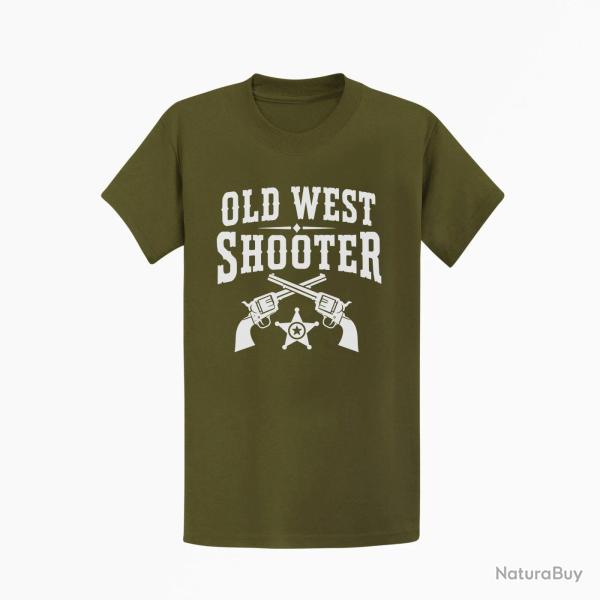 T-shirt Tir Sportif Old West Shooter Kaki / Blanc