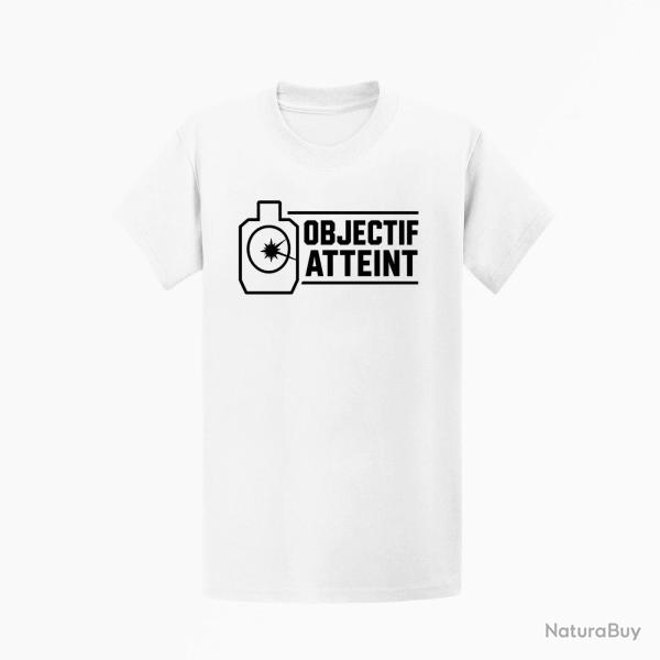 T-shirt Tir Sportif Objectif atteint Cible Blanc