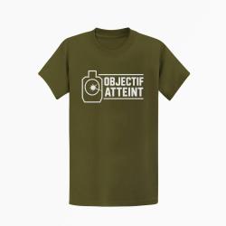 T-shirt Tir Sportif Objectif atteint Cible Kaki / Blanc