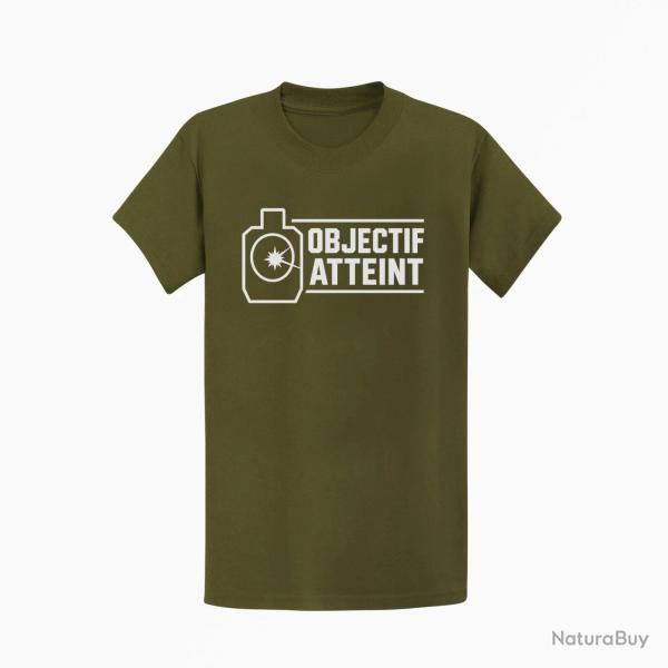 T-shirt Tir Sportif Objectif atteint Cible Kaki / Blanc