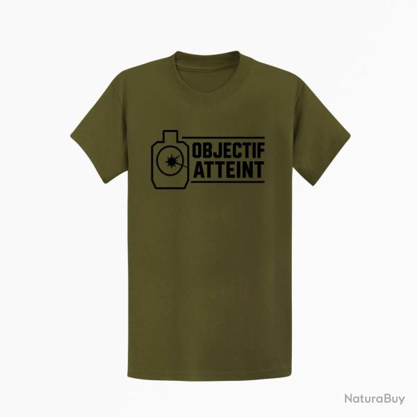 T-shirt Tir Sportif Objectif atteint Cible Kaki / Noir