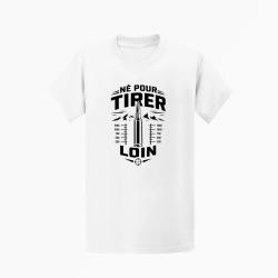 T-shirt Tir Sportif N&eacute; pour tirer loin Blanc