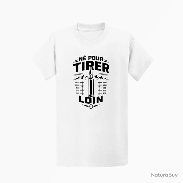 T-shirt Tir Sportif N� pour tirer loin Blanc