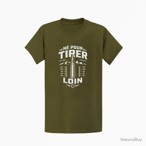 T-shirt Tir Sportif N� pour tirer loin Kaki / Blanc