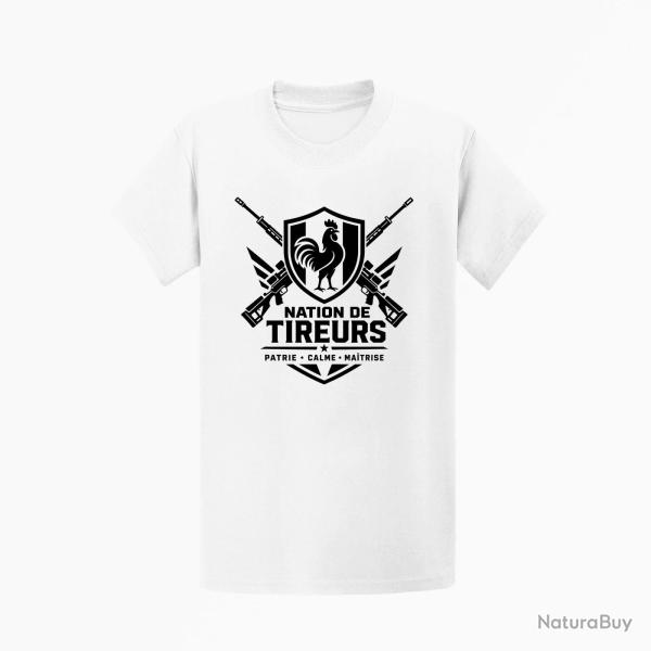 T-shirt Tir Sportif Nation de tireurs Blanc