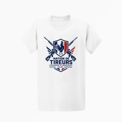 T-shirt Tir Sportif Nation de tireurs Blanc / Orange