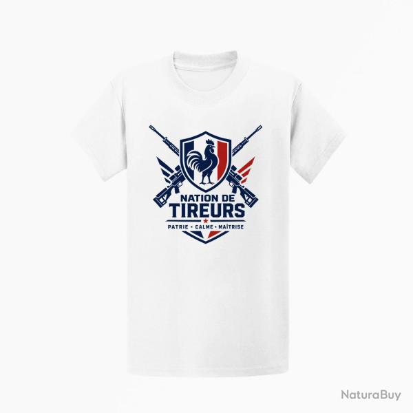 T-shirt Tir Sportif Nation de tireurs Blanc / Orange