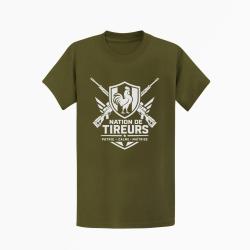 T-shirt Tir Sportif Nation de tireurs Kaki / Blanc