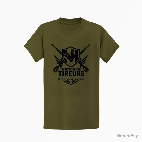 T-shirt Tir Sportif Nation de tireurs Kaki / Noir