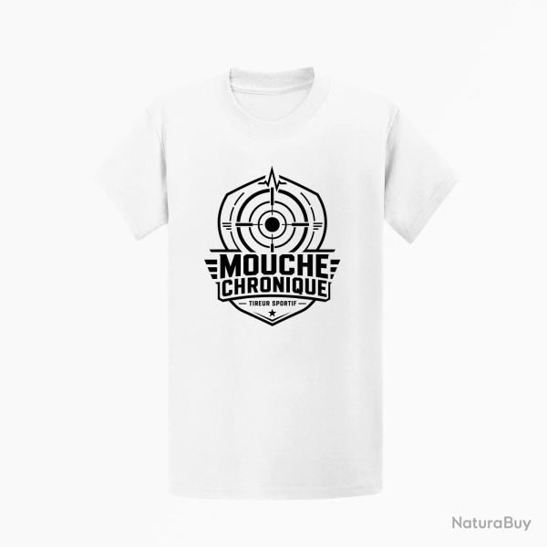 T-shirt Tir Sportif Mouche chronique Blanc