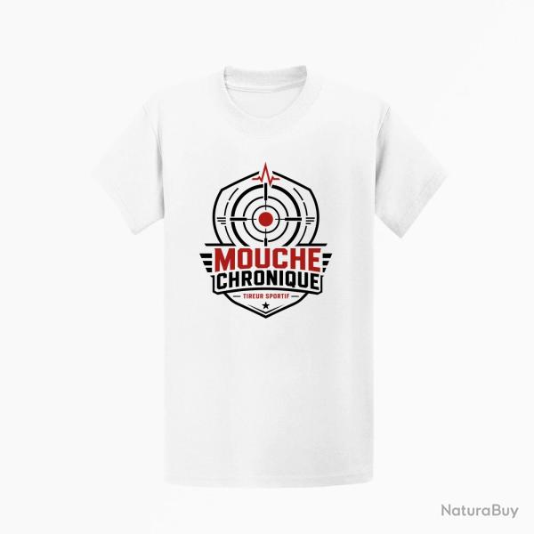 T-shirt Tir Sportif Mouche chronique Blanc / Orange