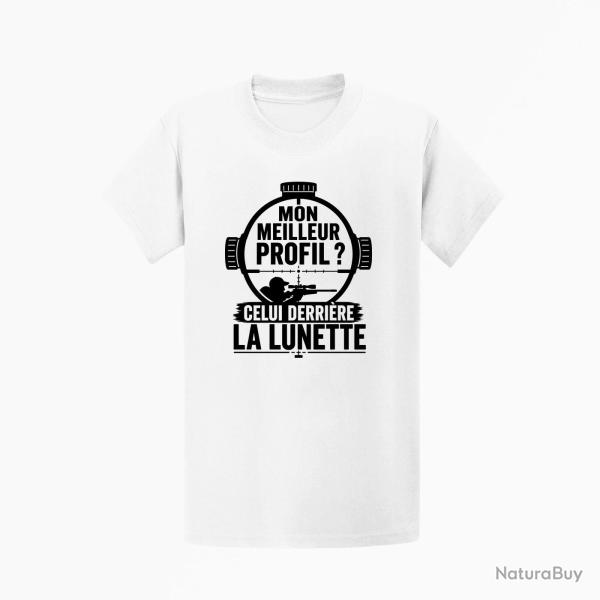T-shirt Tir Sportif Mon meilleur profil Blanc