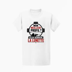 T-shirt Tir Sportif Mon meilleur profil Blanc / Orange