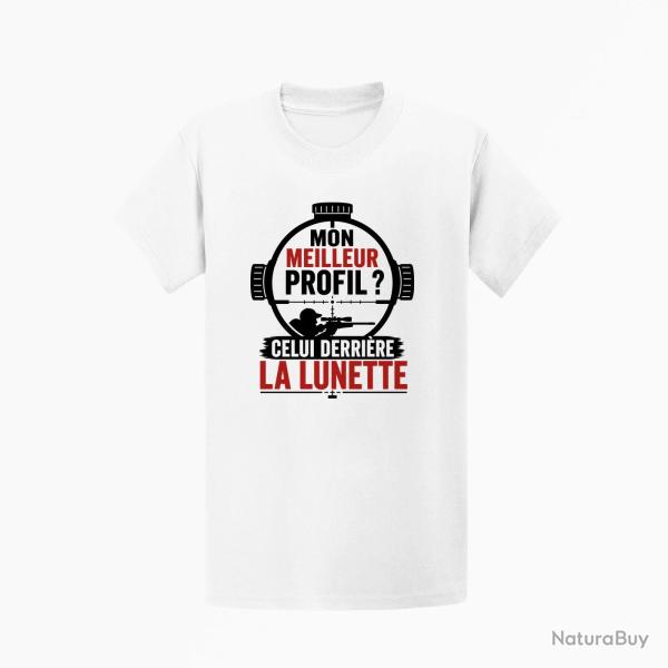 T-shirt Tir Sportif Mon meilleur profil Blanc / Orange