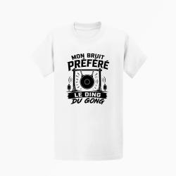T-shirt Tir Sportif Mon bruit pr&eacute;f&eacute;r&eacute; Le ding du gong Blanc