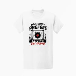 T-shirt Tir Sportif Mon bruit pr&eacute;f&eacute;r&eacute; Le ding du gong Blanc / Orange