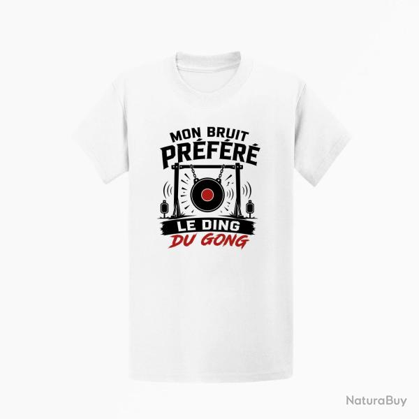 T-shirt Tir Sportif Mon bruit pr�f�r� Le ding du gong Blanc / Orange