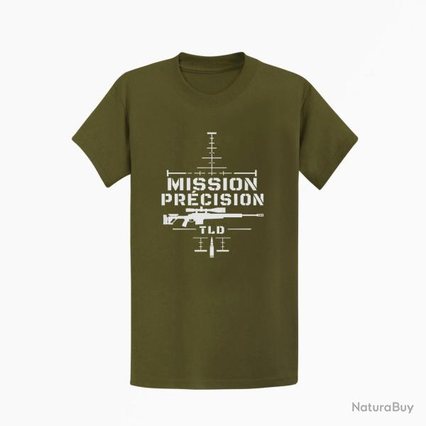 T-shirt Tir Sportif Mission pr�cision Kaki / Blanc