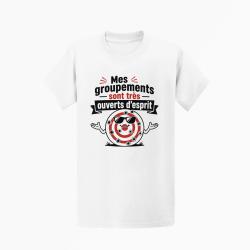 T-shirt Tir Sportif Mes groupements sont tr&egrave;s ouverts d'esprit Blanc / Orange