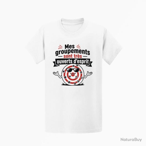 T-shirt Tir Sportif Mes groupements sont tr�s ouverts d'esprit Blanc / Orange