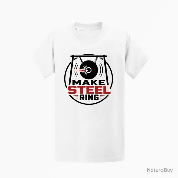 T-shirt Tir Sportif Make Steel Ring Blanc / Orange