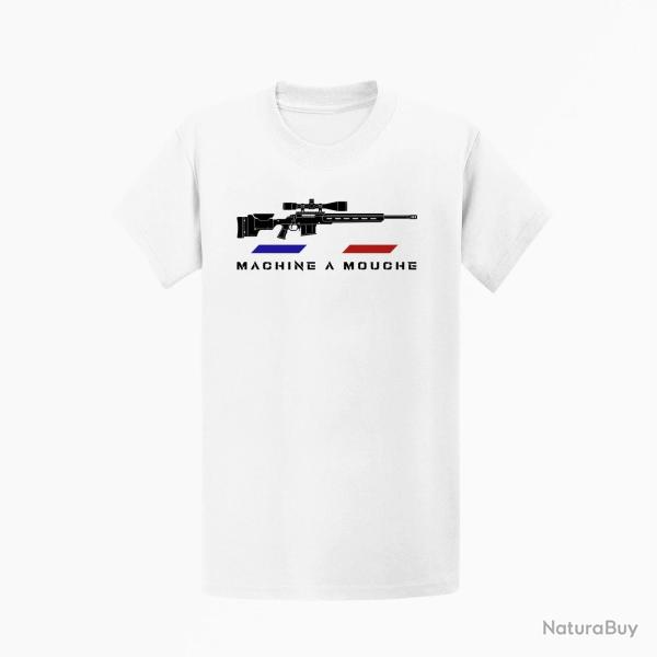 T-shirt Tir Sportif Machine � mouche Carabine tricolore Blanc / Orange