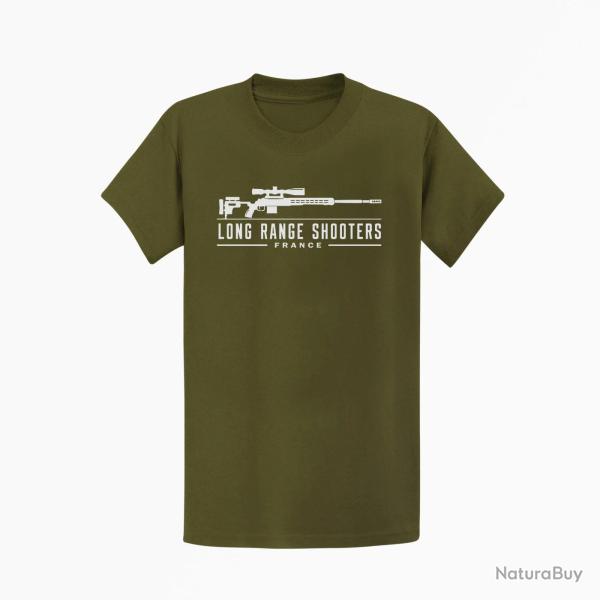 T-shirt Tir Sportif Long Range Shooter Kaki / Blanc