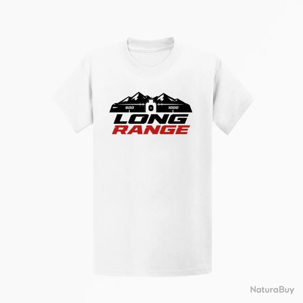 T-shirt Tir Sportif Long Range Montagnes 600-1000 Blanc / Orange
