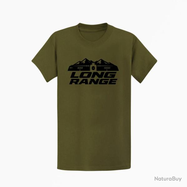 T-shirt Tir Sportif Long Range Montagnes 600-1000 Kaki / Noir